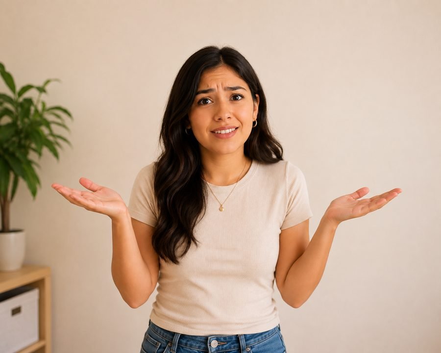 Mujer hispana dudando, sin saber cómo se pronuncia